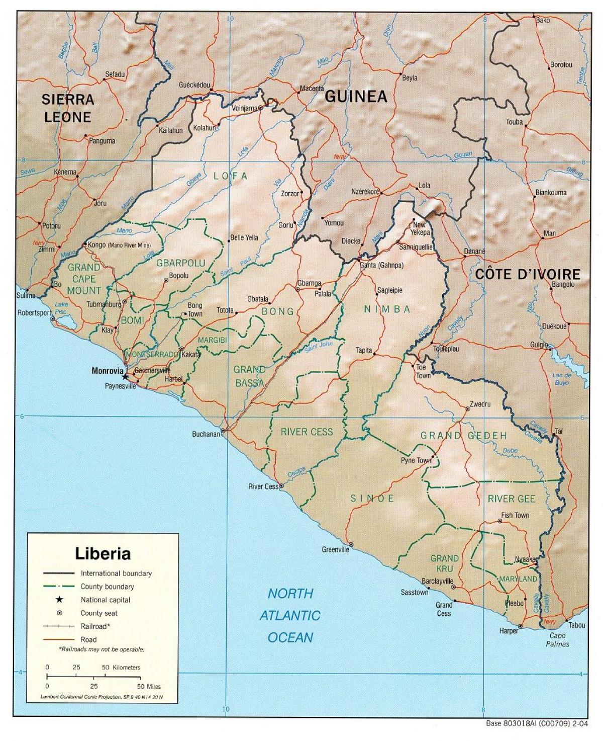 harta e hartave gjeografike e Liberi