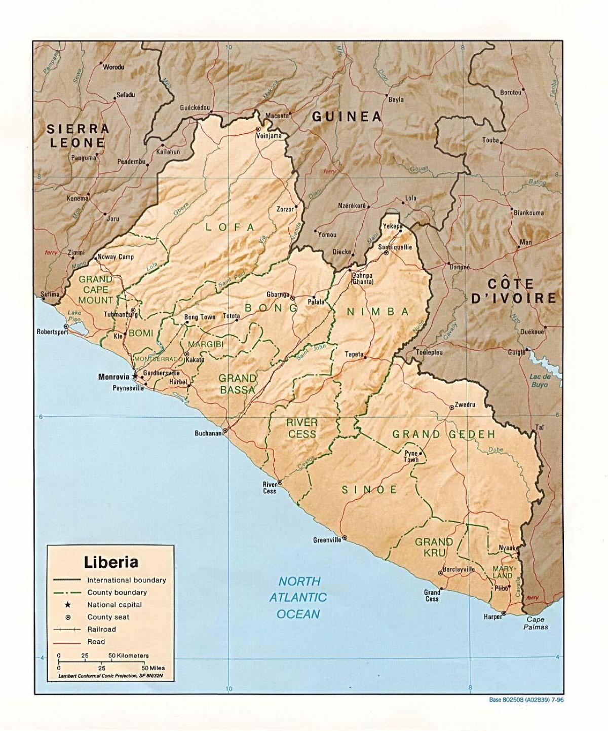 vizatoni harta lehtësim të Liberi