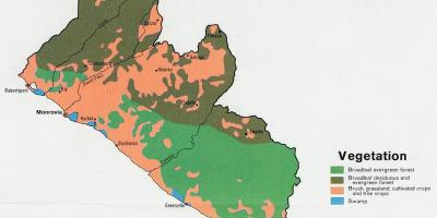 Harta e vegjetacionit harta e Liberi